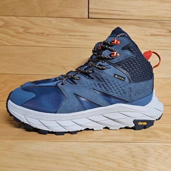 Hoka One One Anacapa Mid GTX Size 10 Blue Gore-Tex Vibram Hiking Boot Shoe - Picture 6 of 11